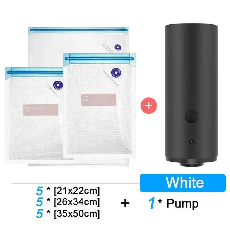 Portable Electric Vacuum Pump & Storage Bags Set